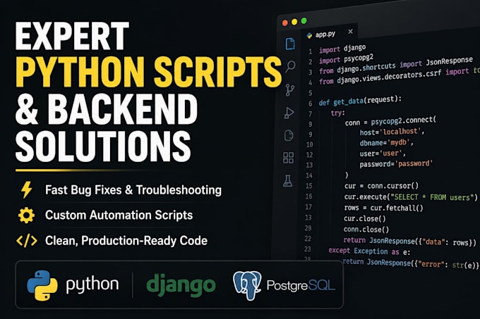 develop python scripts, django apis, and backend solutions