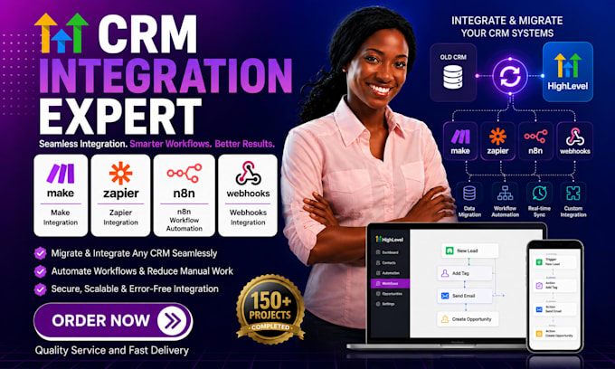 setup make zapier n8n webhook integration CRM automation workflow