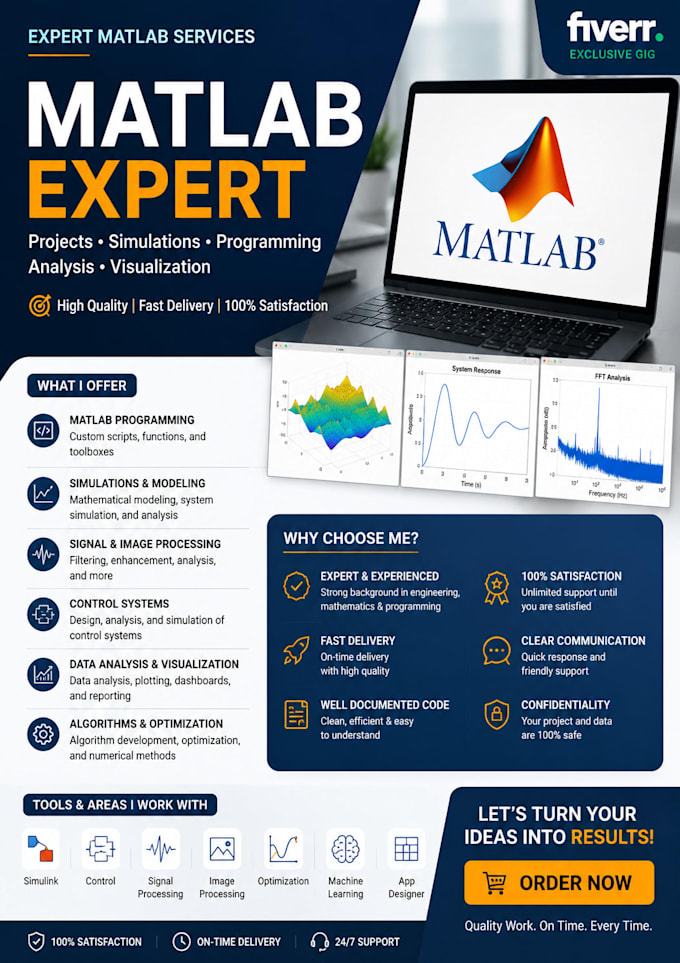 develop matlab and simulink models for engineering projects