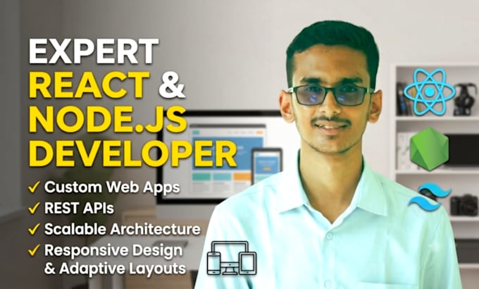build a responsive react js and node js web application