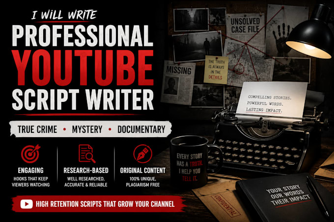 write mystery and unsolved cases youtube scripts
