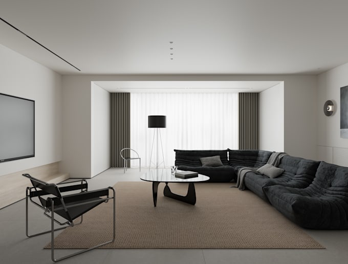 create photorealistic 8k 3d interior rendering with