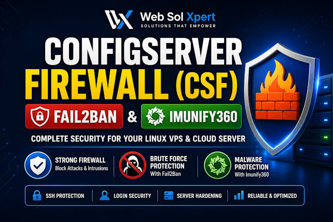 setup config server firewall csf security imunify360 fail2ban web hosting server