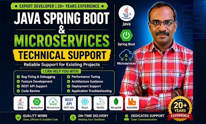 provide java spring boot and microservices developer support