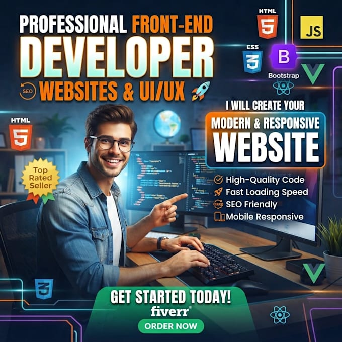 develop a modern and responsive front end website
