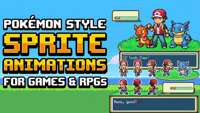 make pokémon style sprite animations for games and rpgs
