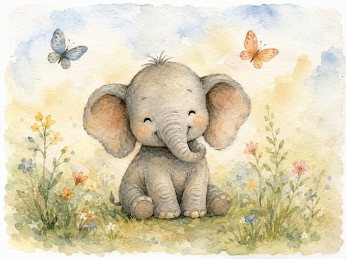 create whimsical watercolor illustration for childrens books