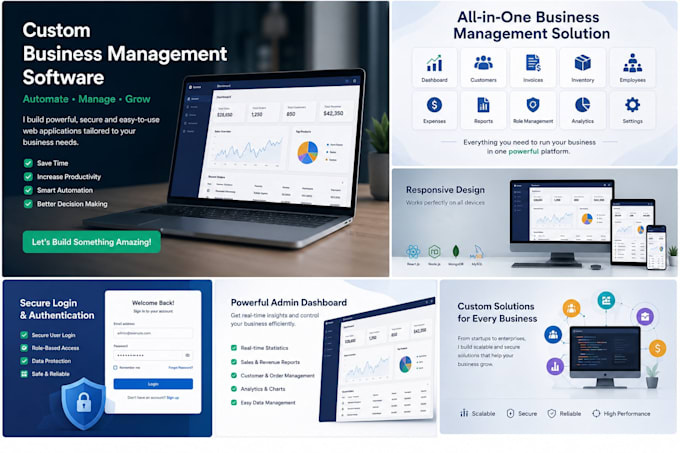 build a custom business management software with dashboard