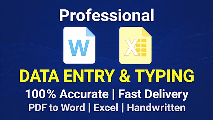 fast typing data entry word excel PDF to word 60 wpm