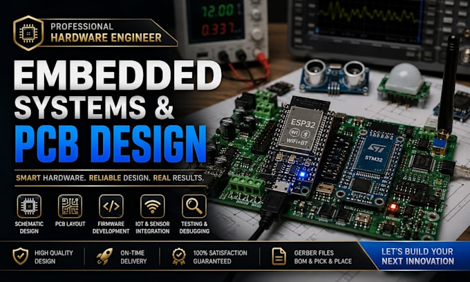 design embedded systems, pcb and iot hardware prototypes