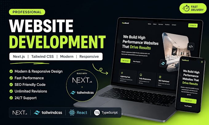 design and develop nextjs website with tailwind css and seo optimization