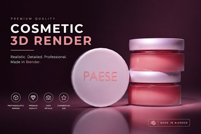 create photorealistic 3d cosmetic product renders