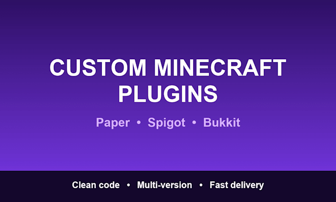 develop a custom minecraft plugin for your server