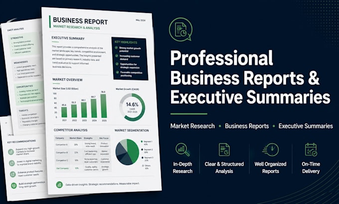 professional business report and executive summary writer