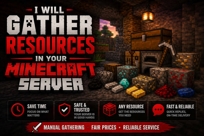 gather resources in your minecraft server