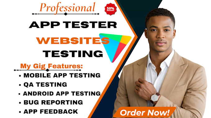 qa testing, user testing, app testing, website testing for android and ios