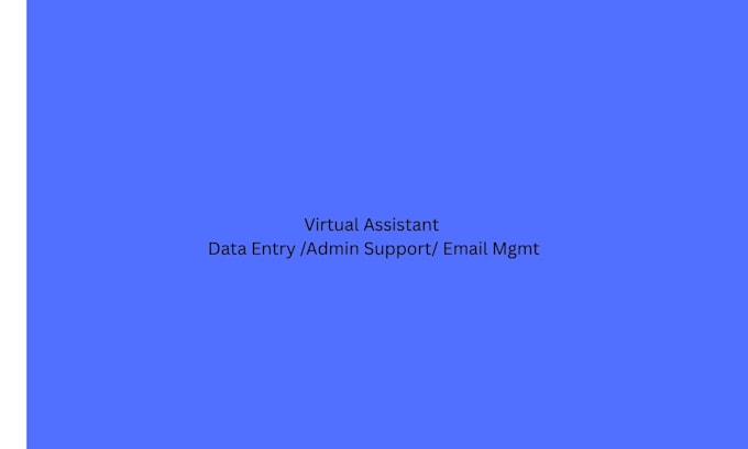 be your virtual assistant for admin data entry and email