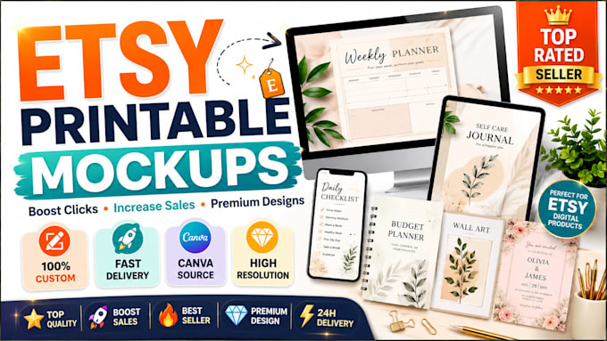 create professional etsy printable mockups that boost sales