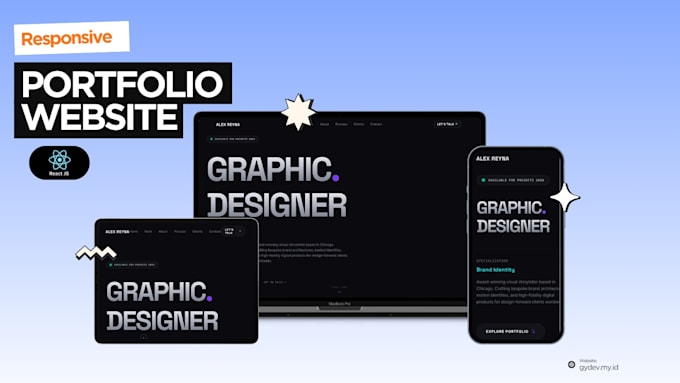 build a modern portfolio website with react and tailwind
