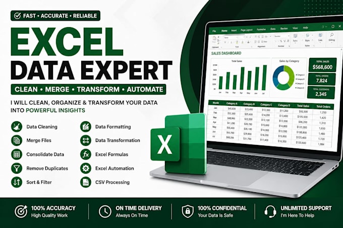 clean, merge, consolidate,transform and automate microsoft excel or CSV data
