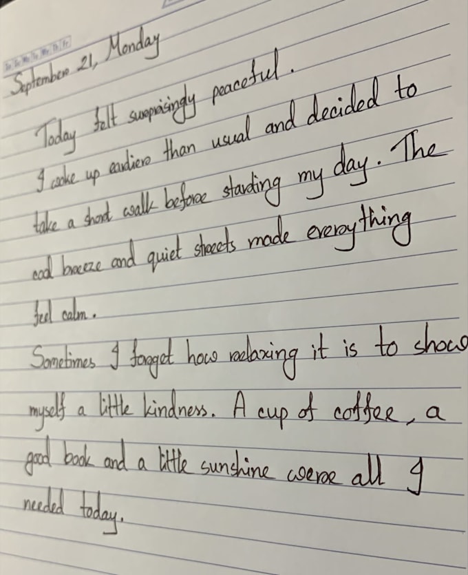 handwrite notes, letters, poems, assignments