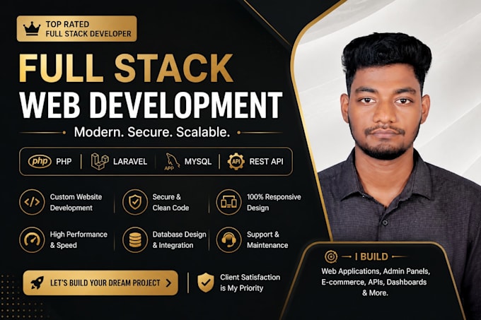 develop a full stack website using PHP laravel