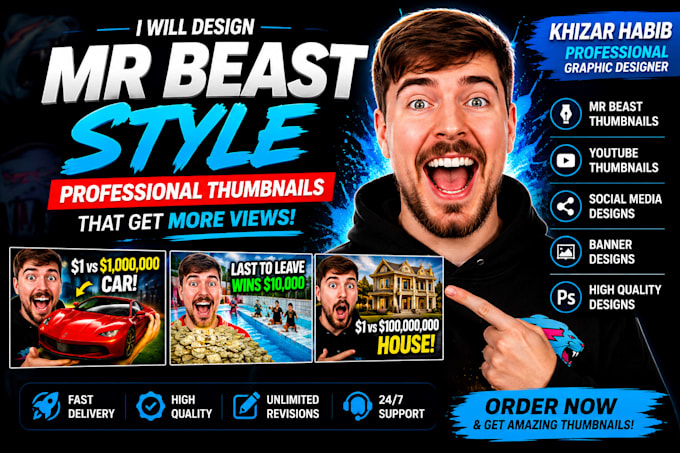 design modern youtube thumbnail