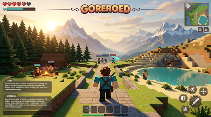 develop roblox game, roblox world, weapon, roblox map 3d model, roblox studio