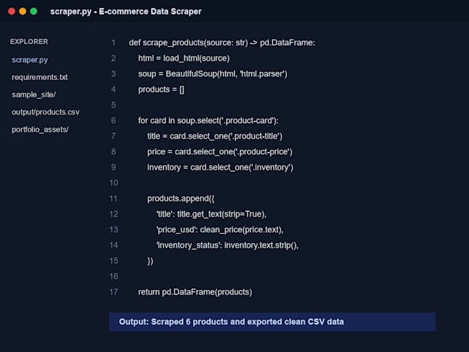 scrape ecommerce product data using python