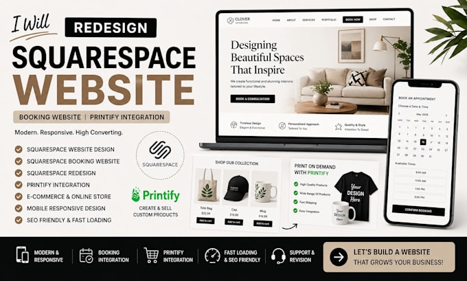 redesign squarespace website squarespace booking website squarespace printify