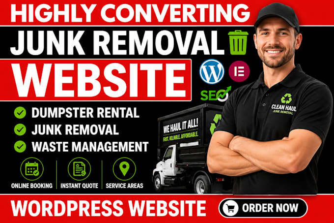 design a junk removal dumpster rental waste management website