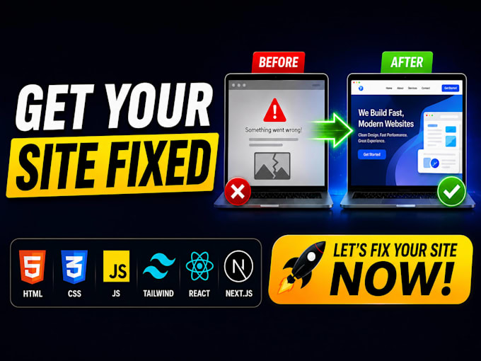 fix bugs and layout issues in your HTML CSS javascript react website