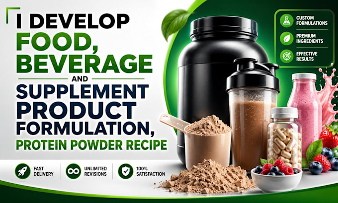 develop food, beverage and supplement product formulation, protein powder recipe