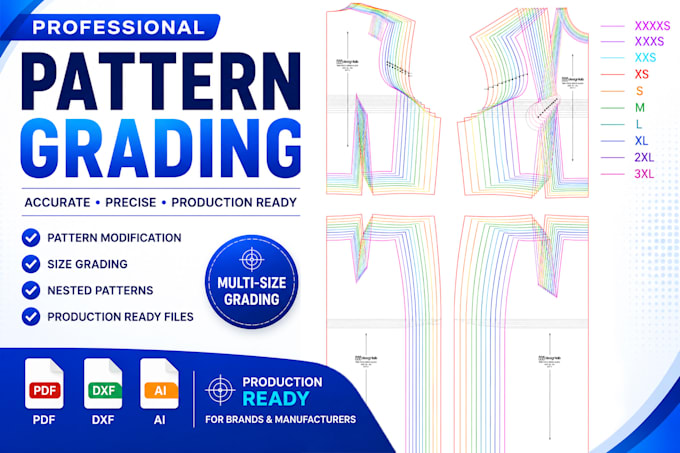 do professional pattern grading for sewing patterns