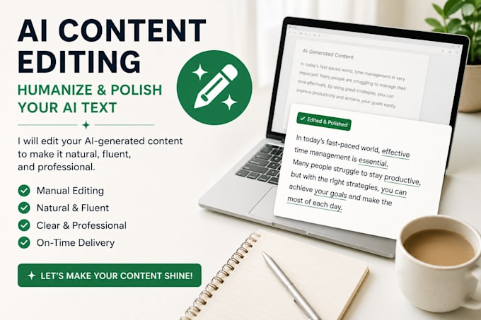 edit ai generated content into natural human writing