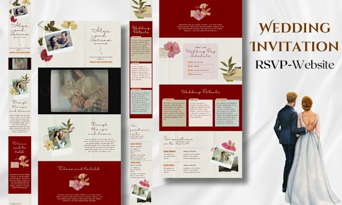 design a wedding website with rsvp and digital invitation