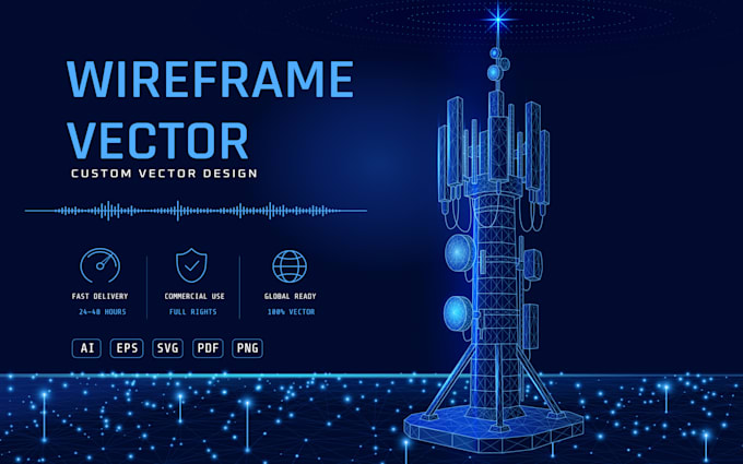 create futuristic plexus wireframe vector illustration