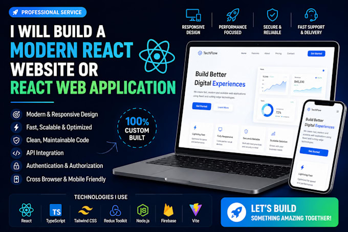 build a modern react website or react web application