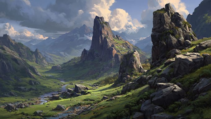 hand paint environment art