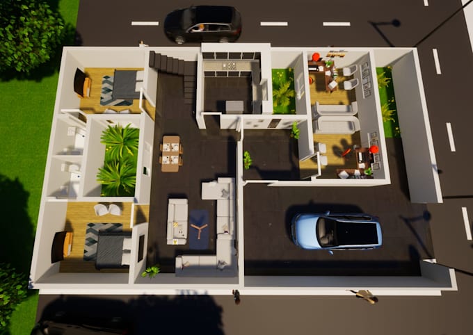 create high quality 3d floor plan rendering services