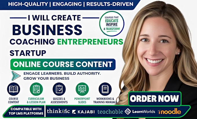 create business coaching entrepreneurship startup online course content