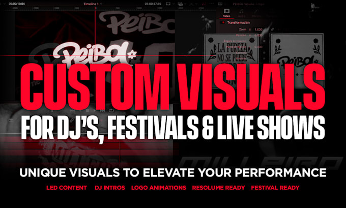 create custom visuals for djs, festivals and live shows