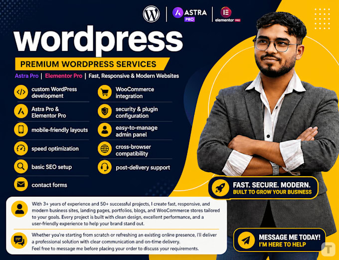 design a modern, responsive wordpress website with elementor pro