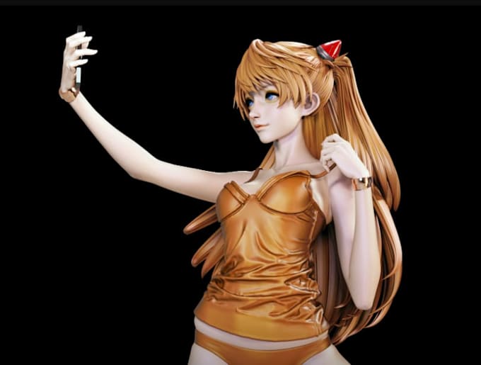 build 3d anime character in blender ready for website, vtuber avatar, blendshape