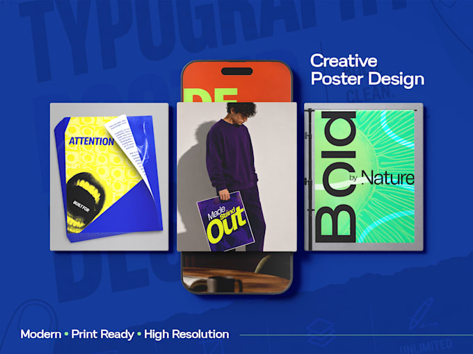 design a modern experimental typography poster