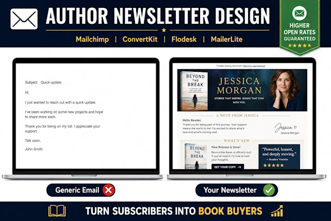 design author newsletter and email header