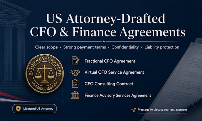 prepare a professional cfo consulting contract as an attorney