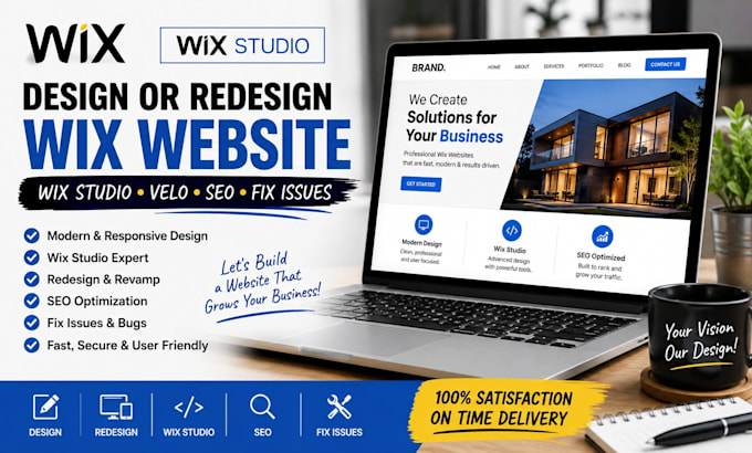 design or redesign wix website, wix studio and fix issues