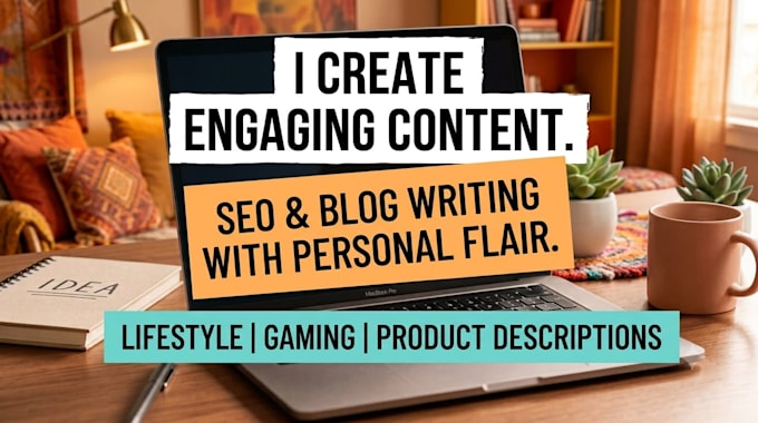 write SEO articles, blog posts and product descriptions