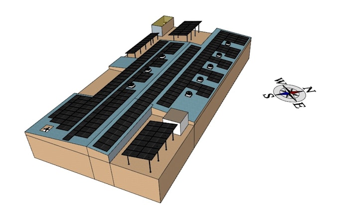 create professional solar plant in autocad and sketchup